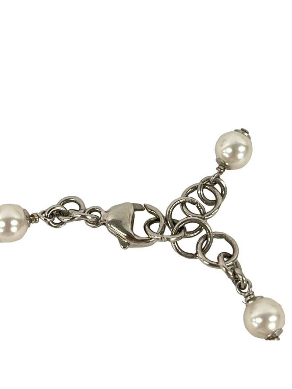 Chanel Bracelet CC Logo Silver White - Picture 4 of 4